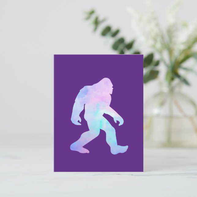 Watercolor Bigfoot       Invitation Postcard (Standing Front)