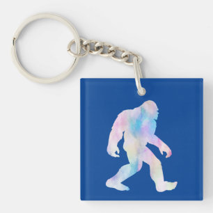 Watercolor Bigfoot Key Ring
