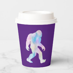 Watercolor Bigfoot Paper Cups