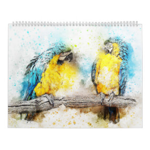 Watercolor Bird Calendar