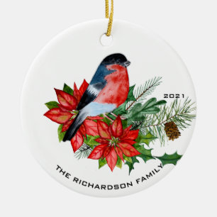 Watercolor Bird Ceramic Tree Decoration