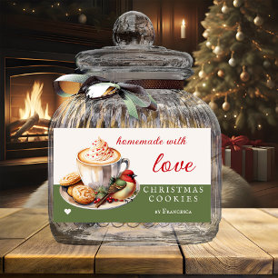 Watercolor Bird Cute Christmas Cookies  Rectangular Sticker