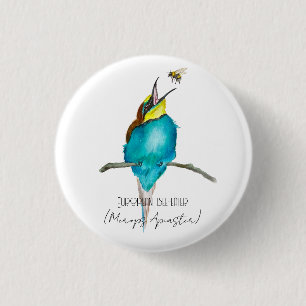 Watercolor bird (European bee-eater) 3 Cm Round Badge