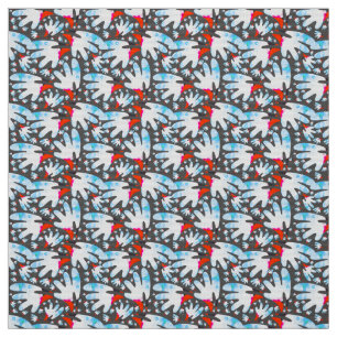 Watercolor Bird Face – Vibrant, Colourful Abstract Fabric