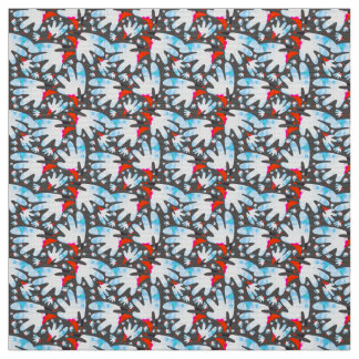 Watercolor Bird Face – Vibrant, Colourful Abstract Fabric