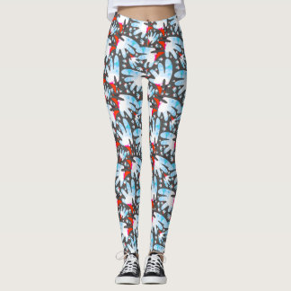 Watercolor Bird Face – Vibrant, Colourful Abstract Leggings