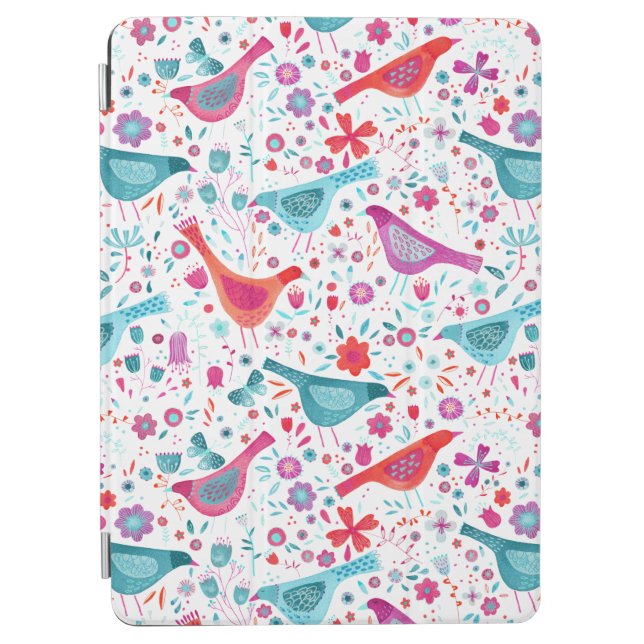 Watercolor Bird Floral iPad Air Cover (Front)