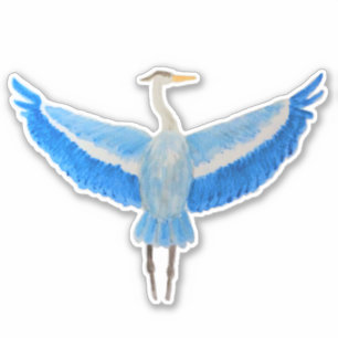 Watercolor Bird Great Blue Heron