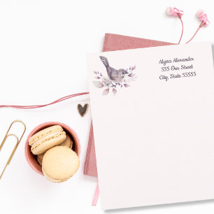 Watercolor Bird Illustration Blush Pink Personal