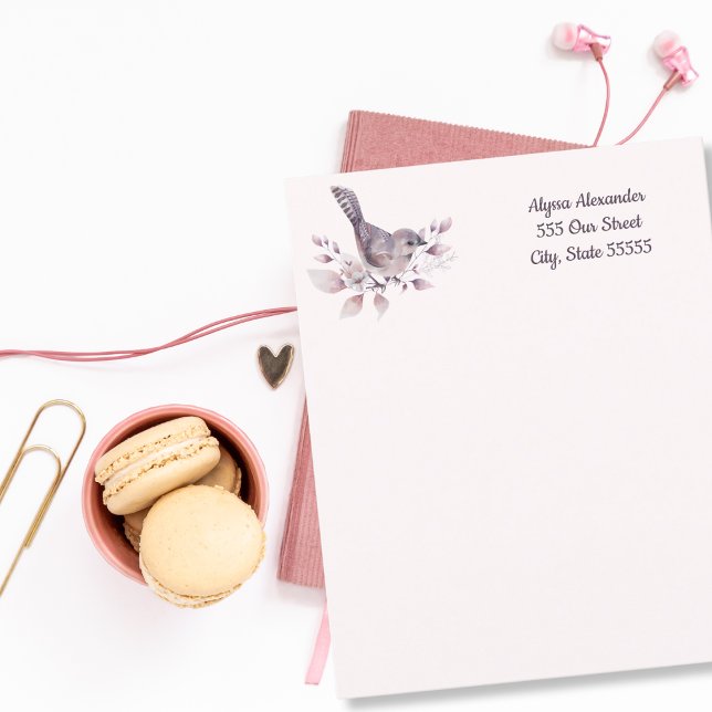 Watercolor Bird Illustration Blush Pink Personal  (Creator Uploaded)