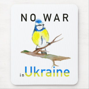 Watercolor bird No war in Ukraine Laptop Sleeve Un Mouse Pad
