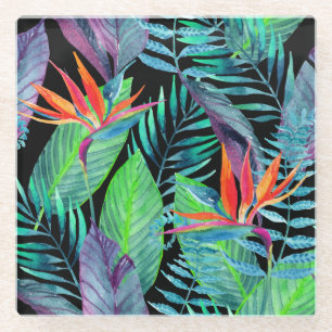 Watercolor Bird Of Paradise 2 Glass Coaster