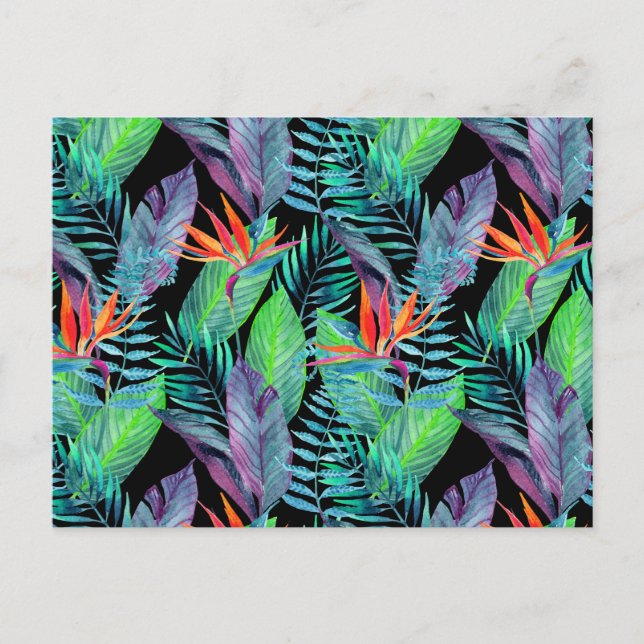 Watercolor Bird Of Paradise 2 Postcard (Front)