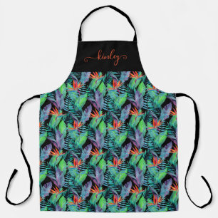 Watercolor Bird Of Paradise Apron