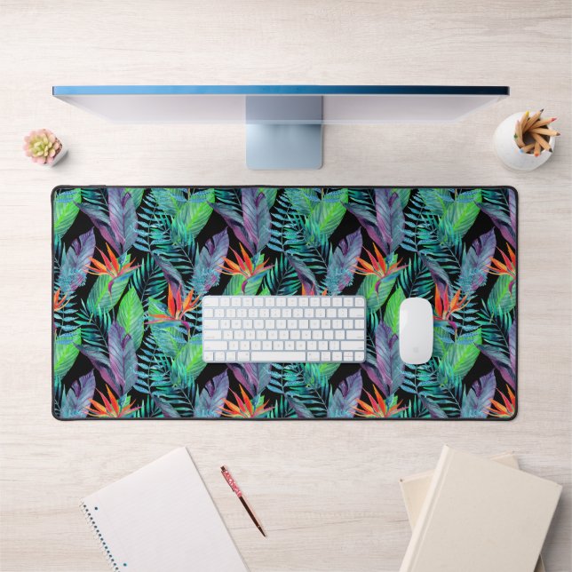 Watercolor Bird Of Paradise Desk Mat (Office 1)