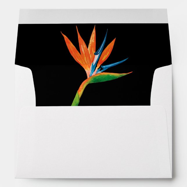 Watercolor Bird of Paradise Lined Envelope (Back (Bottom))
