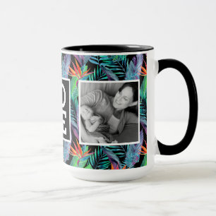 Watercolor Bird Of Paradise LOVE with Photos Mug