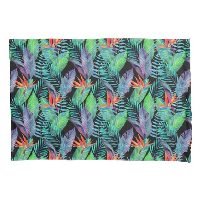Watercolor Bird Of Paradise Pillowcase (Front-Left)