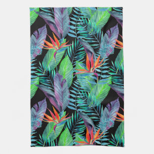 Watercolor Bird Of Paradise Tea Towel