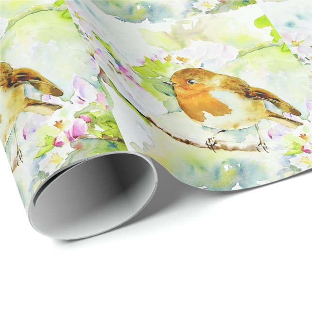 Watercolor Bird Wrapping Paper (Roll Corner)