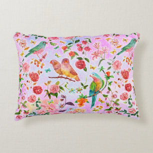 Watercolor Birds Decorative Cushion