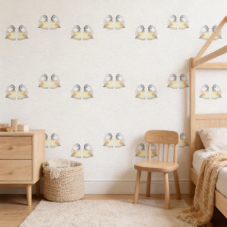 Watercolor Birds - Hand-painted - Nursey Wallpaper