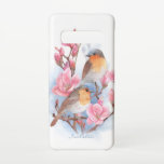 Watercolor Birds In Magnolia Tree With Name Samsung Galaxy Case<br><div class="desc">This Samsung Galaxy S10 Case features two watercolor birds sitting on a magnolia tree branch and a customisable template for your name.</div>
