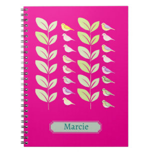 Watercolor Birds & Leaves Notebook
