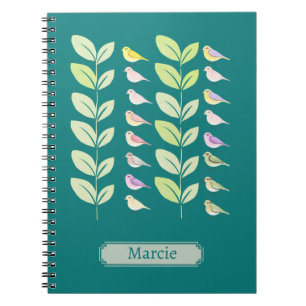 Watercolor Birds & Leaves Notebook
