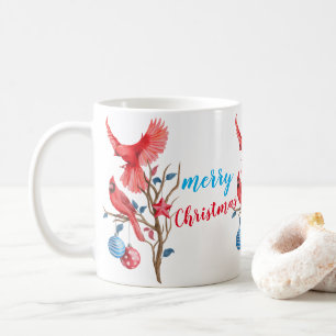 Watercolor birds Merry Christmas personalised Coffee Mug