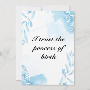 Watercolor Birth Affirmation Floral Art Holiday Card