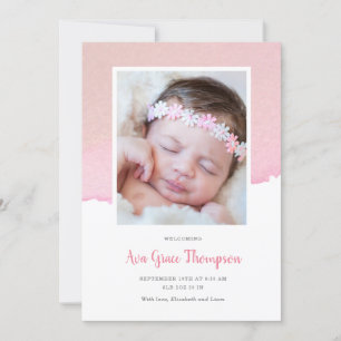 Watercolor Birth Announcement