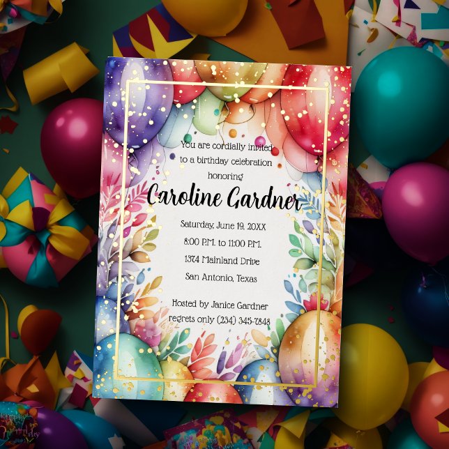 Watercolor Birthday Balloons Floral Colourful (Creator Uploaded)