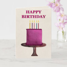Watercolor Birthday Cake Happy Birthday