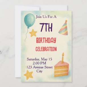 Watercolor Birthday Celebration Invitation