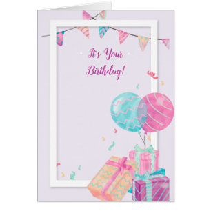 Watercolor Birthday Elements Greeting Card