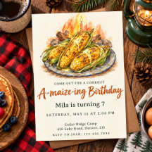 Watercolor Birthday Grilled Corn on the Cob Camp