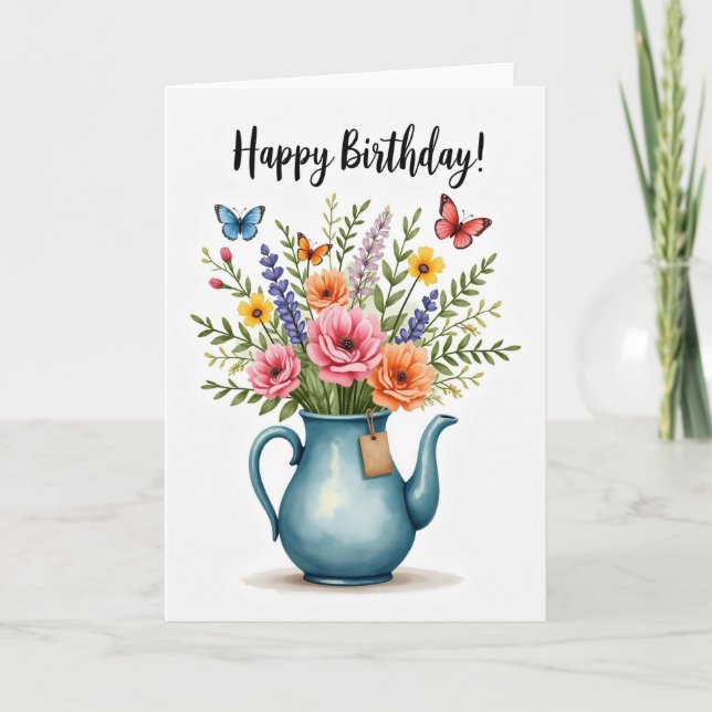 Watercolor Birthday Illustration Card (Front)