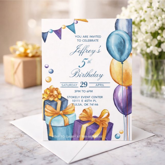 Watercolor birthday invitation (Creator Uploaded)
