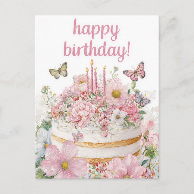Watercolor Birthday Postcard (Front)