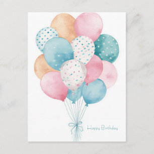 Watercolor Birthday Postcard