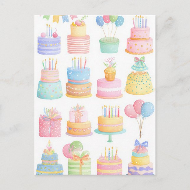 Watercolor Birthday Postcard (Front)