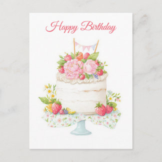 Watercolor Birthday Postcard