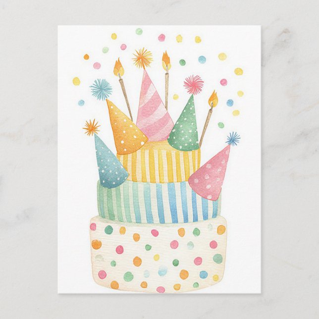 Watercolor Birthday Postcard (Front)