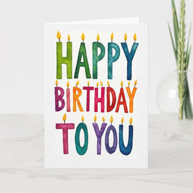 Watercolor Birthday Wish Card (Front)