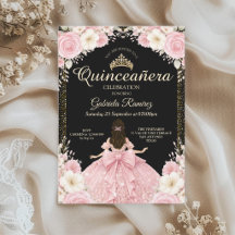 Watercolor Black and Blush Pink Golden Tiara