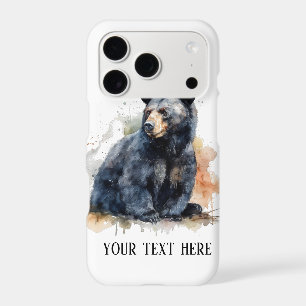 Watercolor Black Bear Woodland Art, custom