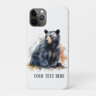 Watercolor Black Bear Woodland Art, custom Case-Mate iPhone Case