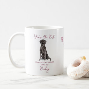 Watercolor Black Labrador Retriever Dog Mom Photo Coffee Mug