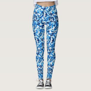 Watercolor Black Light Dark Blue Shades Pattern  Leggings